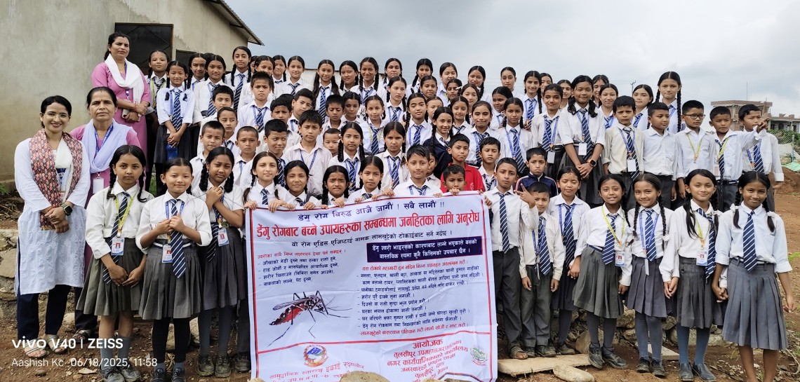 डेङ्गु रोगविरुद्ध शारदा विद्या मन्दिरमा सचेतना कार्यक्रम सम्पन्न
