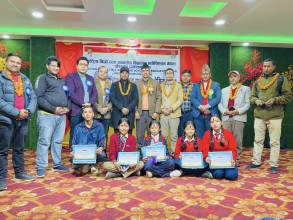 जिल्ला स्तरीय प्रतियोगितामा गायनतर्फ शिखा र वक्तित्वकलातर्फ जनप्रीय स्कुल प्रथम